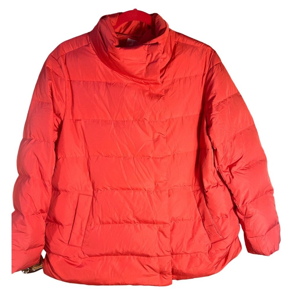 J.Jill Womens Lg Petite Coral Down Filled Puffer Jacket - Picture 1 of 8